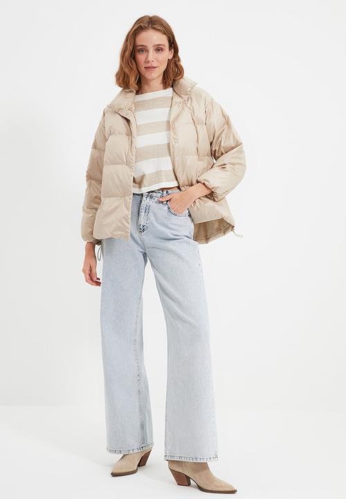 Trendyol - Bag detailed oversize inflatable jacket - stone