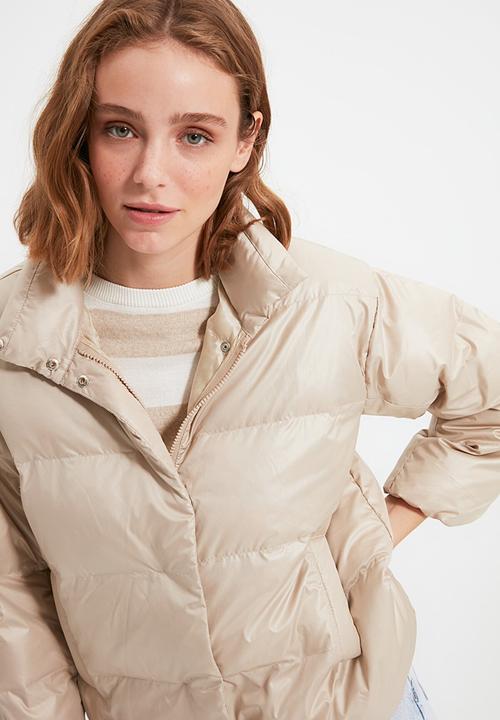 Trendyol - Bag detailed oversize inflatable jacket - stone