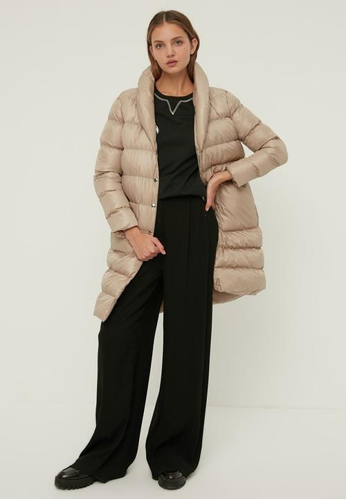 Trendyol - Shawl collar snap closure puffer  coat - stone