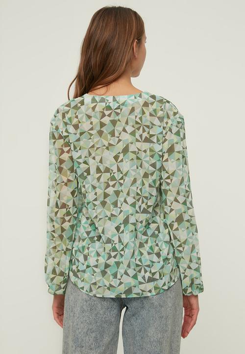 Trendyol - Tie detailed blouse - green