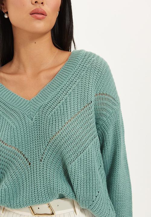 Trendyol - V neck knitwear sweater - mint