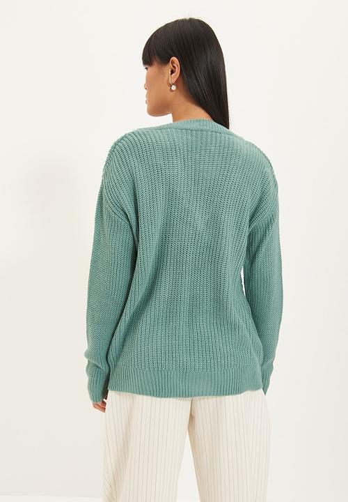 Trendyol - V neck knitwear sweater - mint