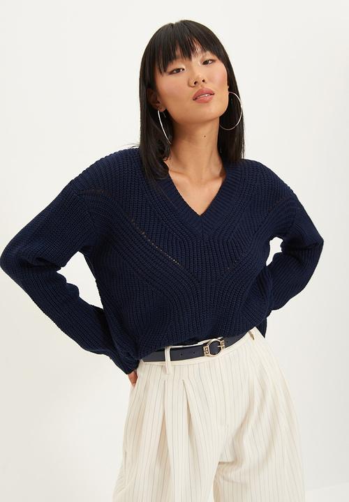 Trendyol - V neck knitwear sweater - navy