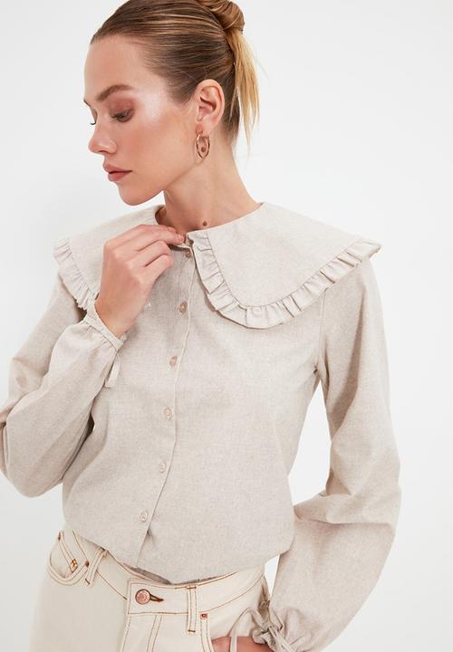 Trendyol - Collar detailed shirt - mink