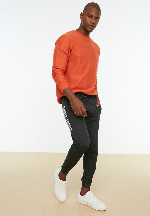 Trendyol - Hard core printed regular fit sweatpants - anthracite