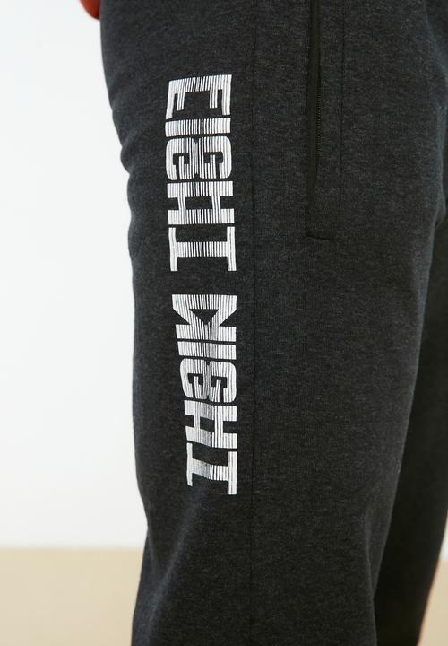 Trendyol - Hard core printed regular fit sweatpants - anthracite
