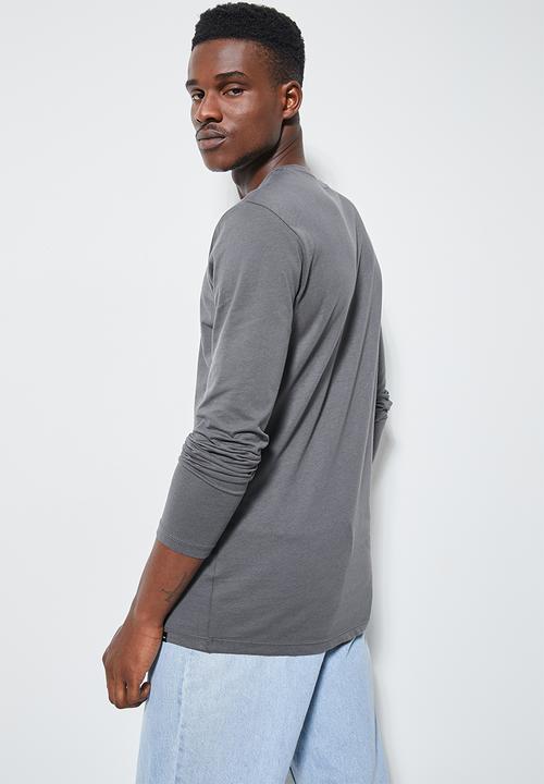 Superbalist - Nate long sleeve crew neck tee - dark grey