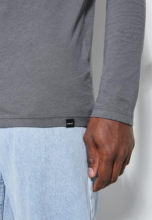 Superbalist - Nate long sleeve crew neck tee - dark grey