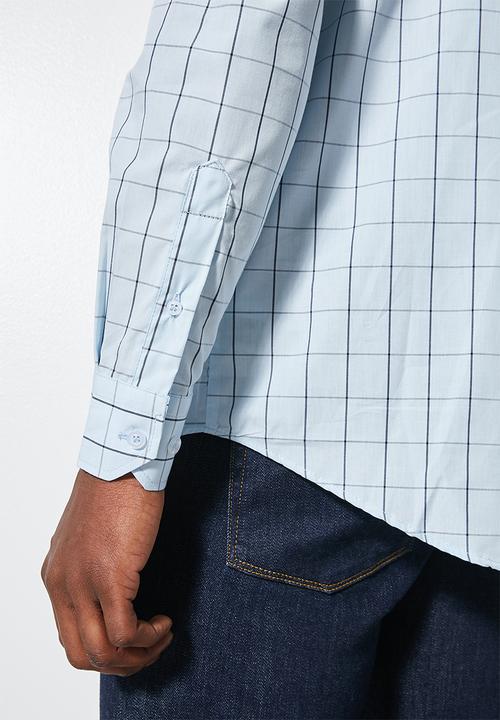 Superbalist - Jos slim check shirt - blue check