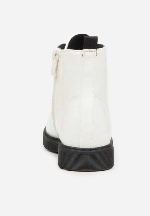 Little Miss Black - Nirvana girls ankle boot - white