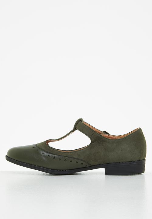 Jada - Mary jane buckle shoe - olive