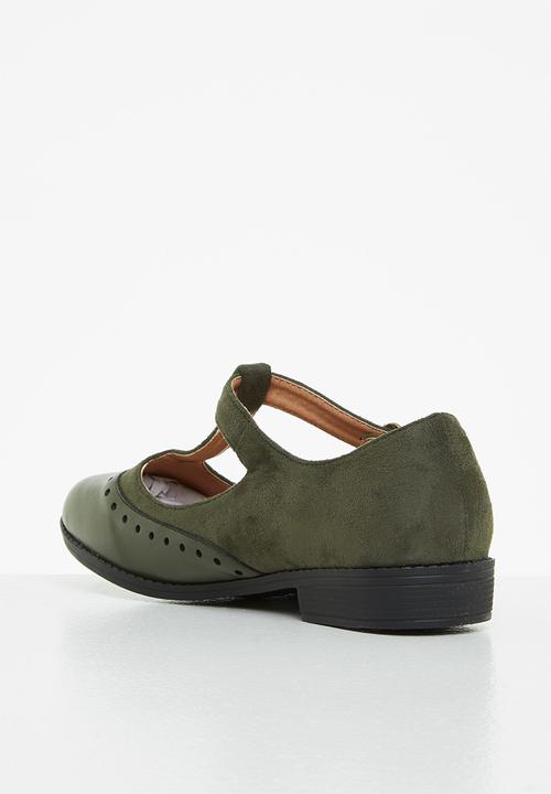 Jada - Mary jane buckle shoe - olive