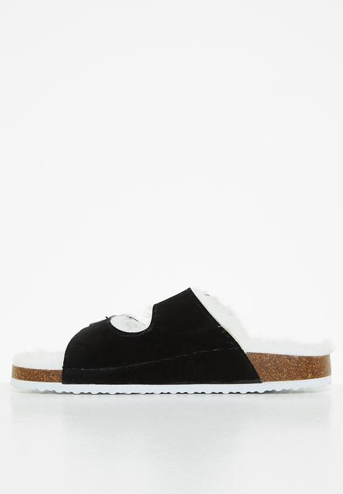 Jada - Buckle slider slipper - black