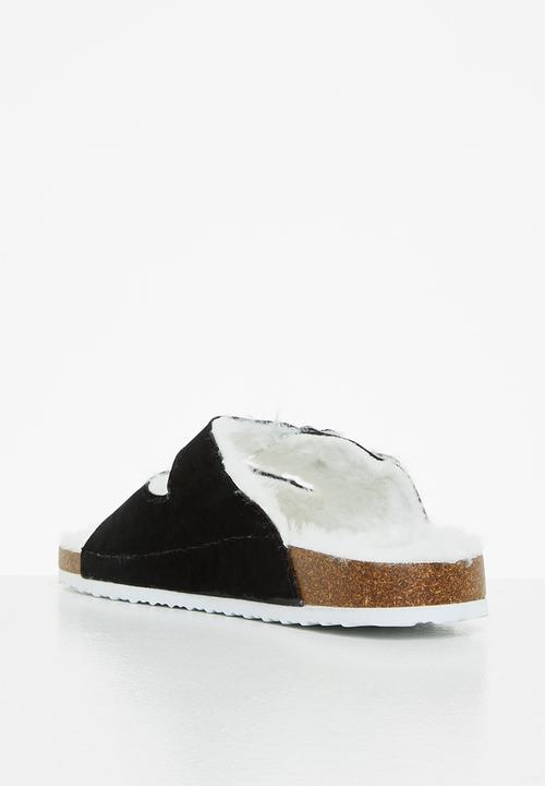 Jada - Buckle slider slipper - black
