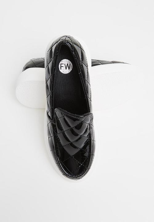 Footwork - Lexy quilted chunky loafer - black