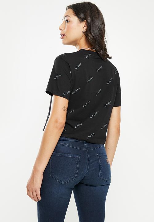 GUESS - Astra crop T-shirt - black 