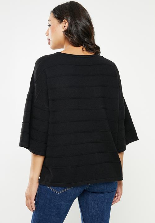 Stella Morgan - 3/4 sleeve knitwear top - black