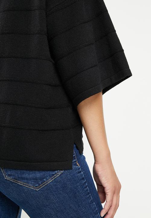 Stella Morgan - 3/4 sleeve knitwear top - black