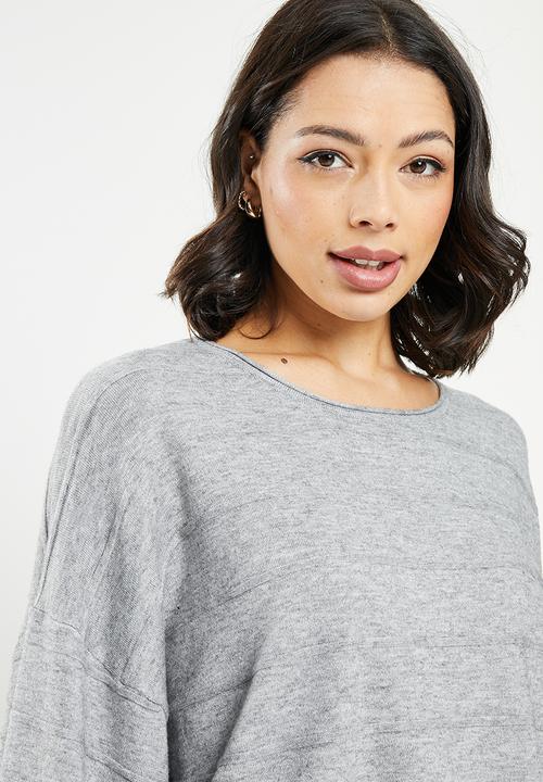 Stella Morgan - 3/4 sleeve knitwear top -  grey
