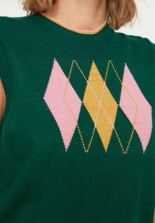 Trendyol - Jacquard knitwear sweater - green