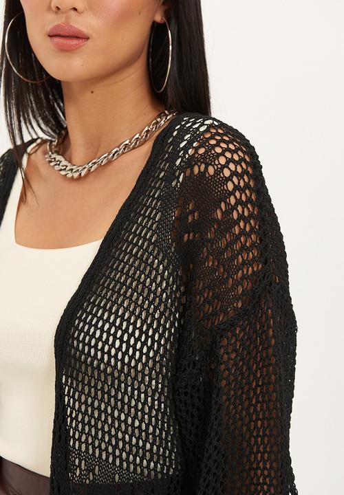 Trendyol - Openwork knitwear cardigan - black