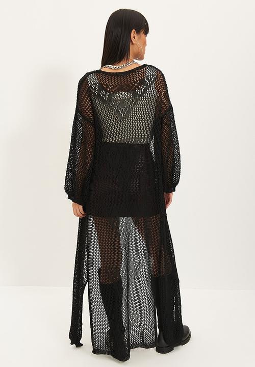 Trendyol - Openwork knitwear cardigan - black