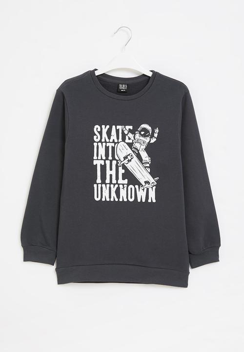 Rebel Republic - Boys crew graphic sweatshirt - charcoal