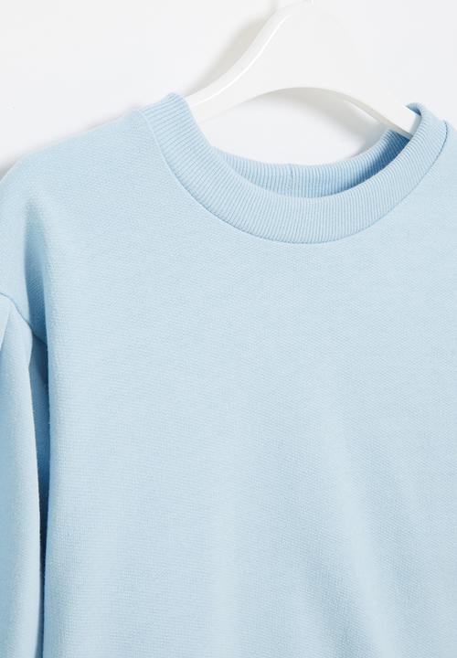 Rebel Republic - Gauged sleeve sweat top - light blue