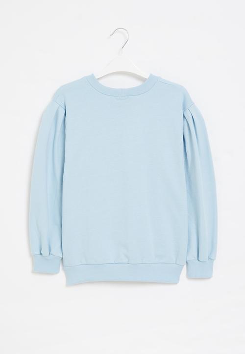 Rebel Republic - Gauged sleeve sweat top - light blue