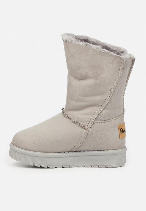 Flutterby - Girls cozy button detail boots - grey