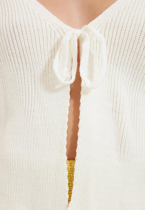 Trendyol - Tie detailed knitwear - ecru