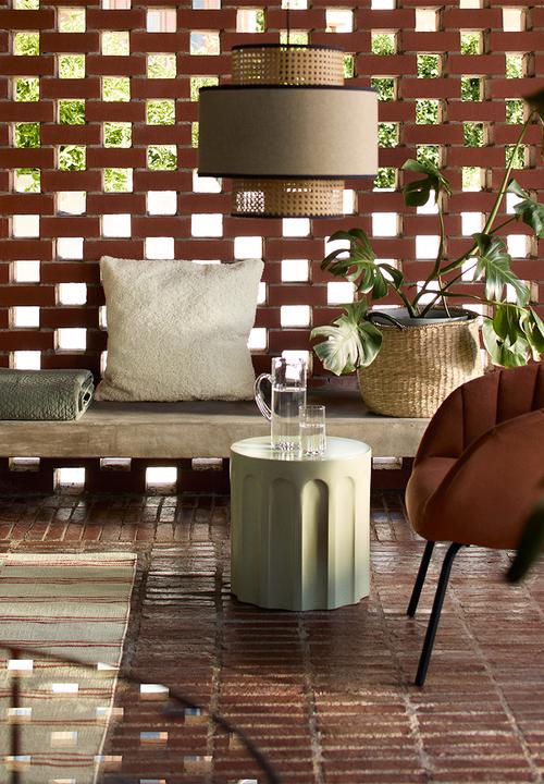 Sixth Floor - Dutch weave & fabric pendant - natural