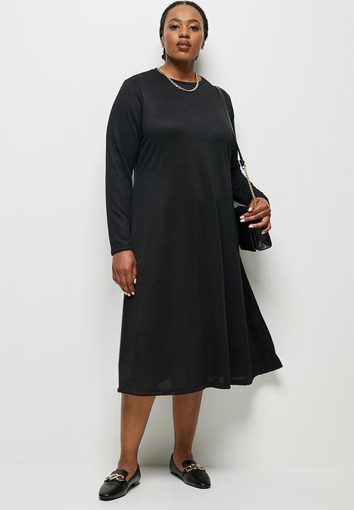 edit Plus - Warm handle swing midi - black