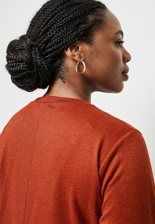 edit Plus - Warm handle swing  midi - tobacco
