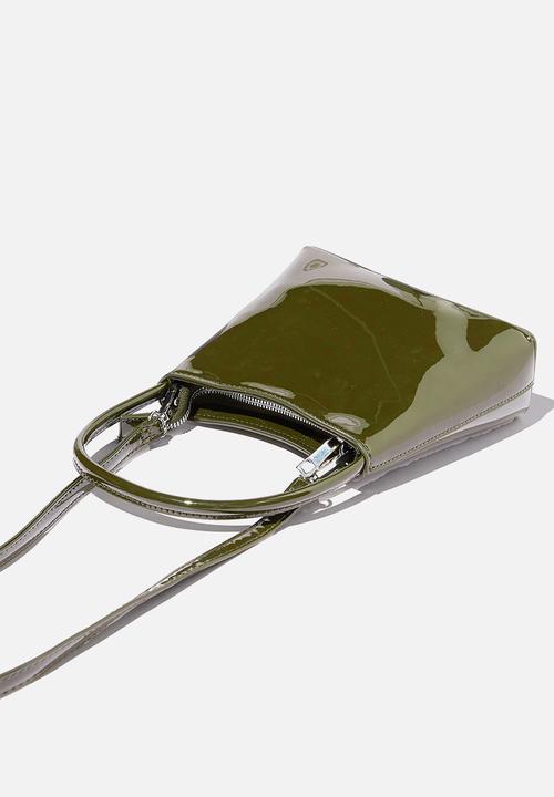 Rubi - Elke cross body bag - dark khaki patent