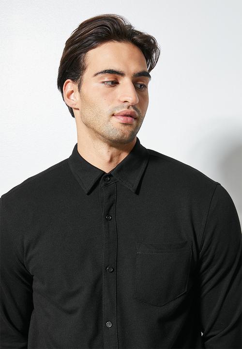 Superbalist - Barber regular fit knit shirt -  black