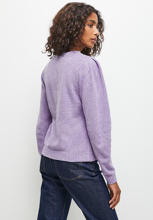 edit - Soft mutton sleeve jumper - lavender