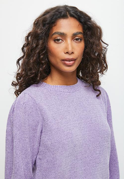 edit - Soft mutton sleeve jumper - lavender