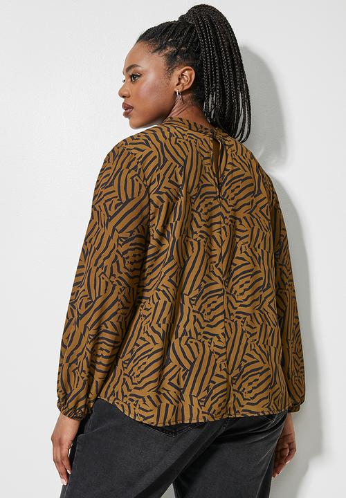 Superbalist - Hi funnel basic blouse - tobacco