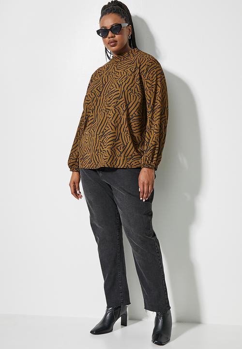 Superbalist - Hi funnel basic blouse - tobacco