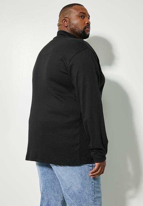 Superbalist - Sochi long sleeve plus ribbed roll neck tee - black