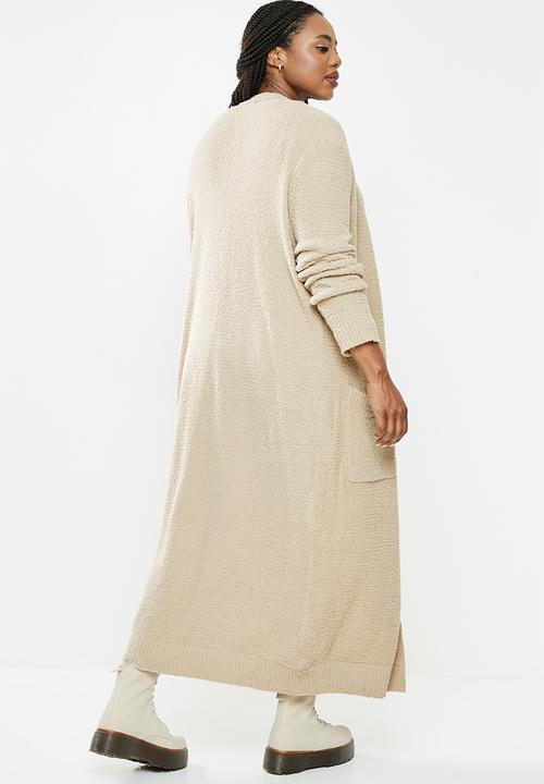 Glamorous - Plus full length cardi - stone