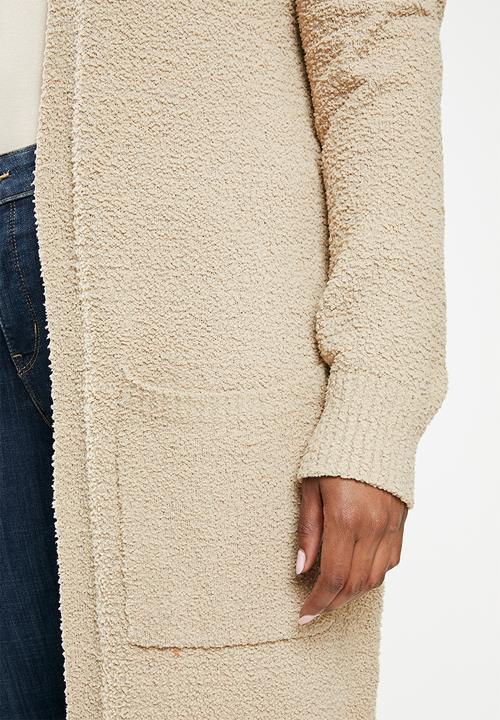 Glamorous - Plus full length cardi - stone