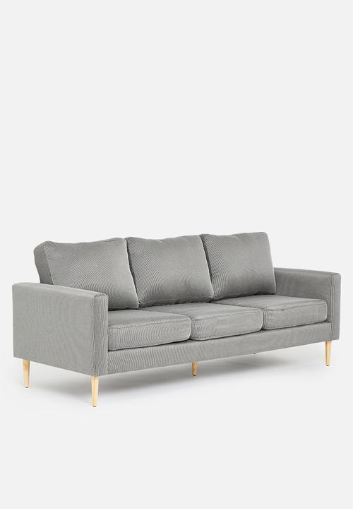 Sixth Floor - Soma 3 seater - black and white