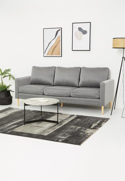 Sixth Floor - Soma 3 seater - black and white