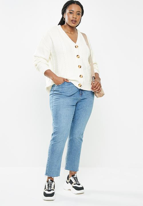 Glamorous - Plus button cardigan - cream