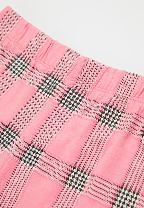 Brave Soul - Long sleeve tee and short pj set - pink