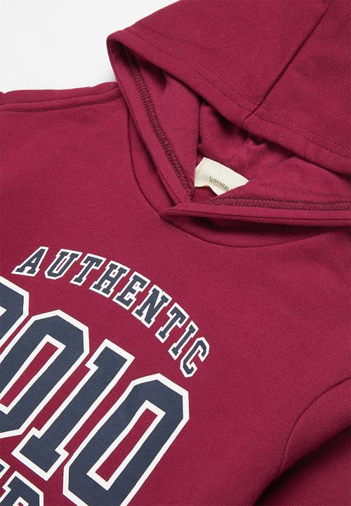 Superbalist Kids - 2 Pack graphic hooded sweatshirt - maroon & navy 