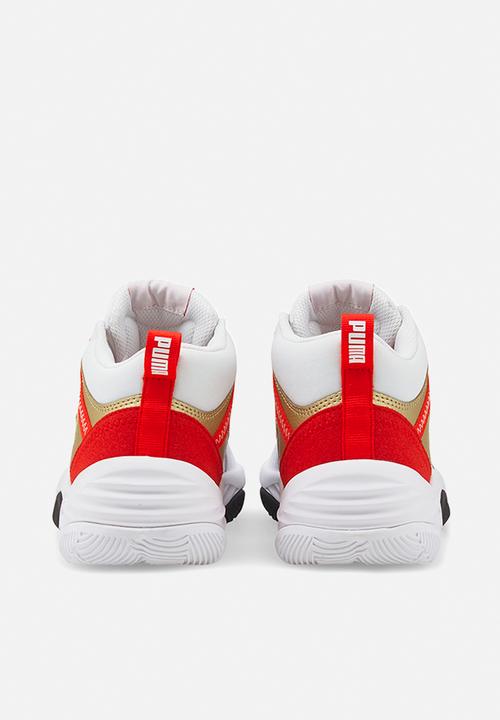 PUMA - Rebound future evo jr - puma white-puma black-high risk red-puma team gold