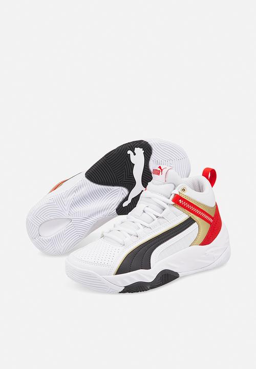 PUMA - Rebound future evo jr - puma white-puma black-high risk red-puma team gold